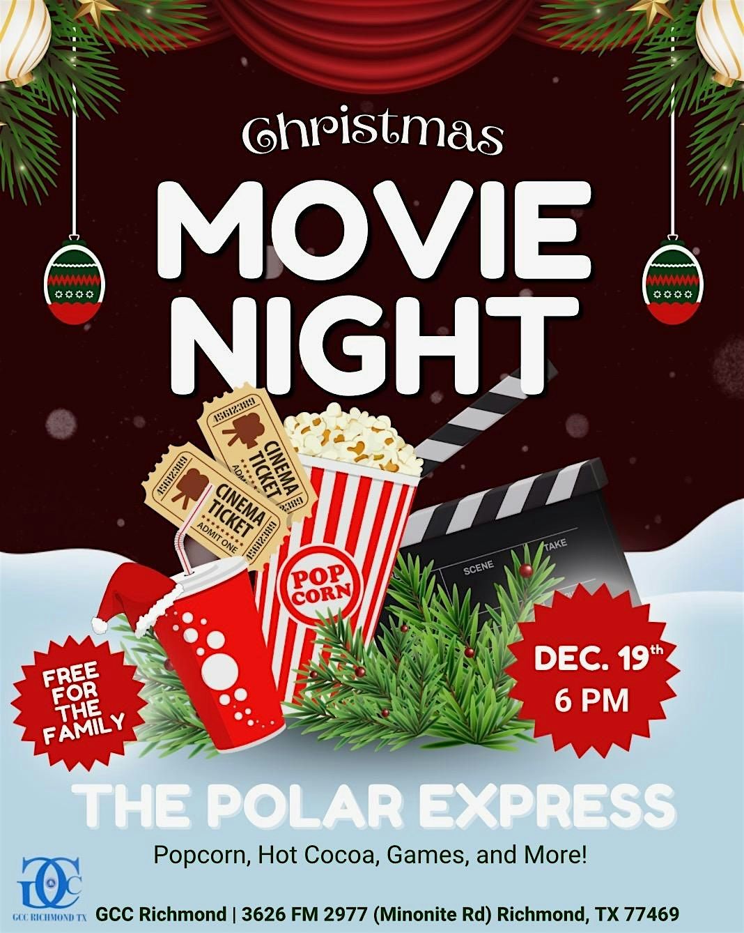 Christmas Movie Night the feature playing "The Polar Express", 19 December | Event in Richmond | AllEvents