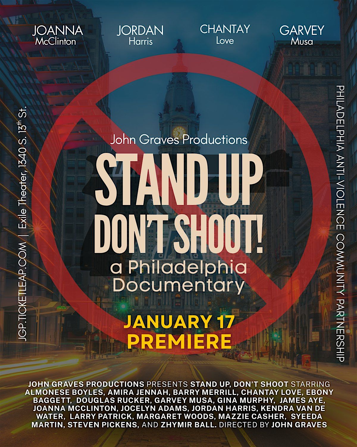 JGP presents Stand Up Don't Shoot documentary premiere, 17 January | Event in Philadelphia | AllEvents