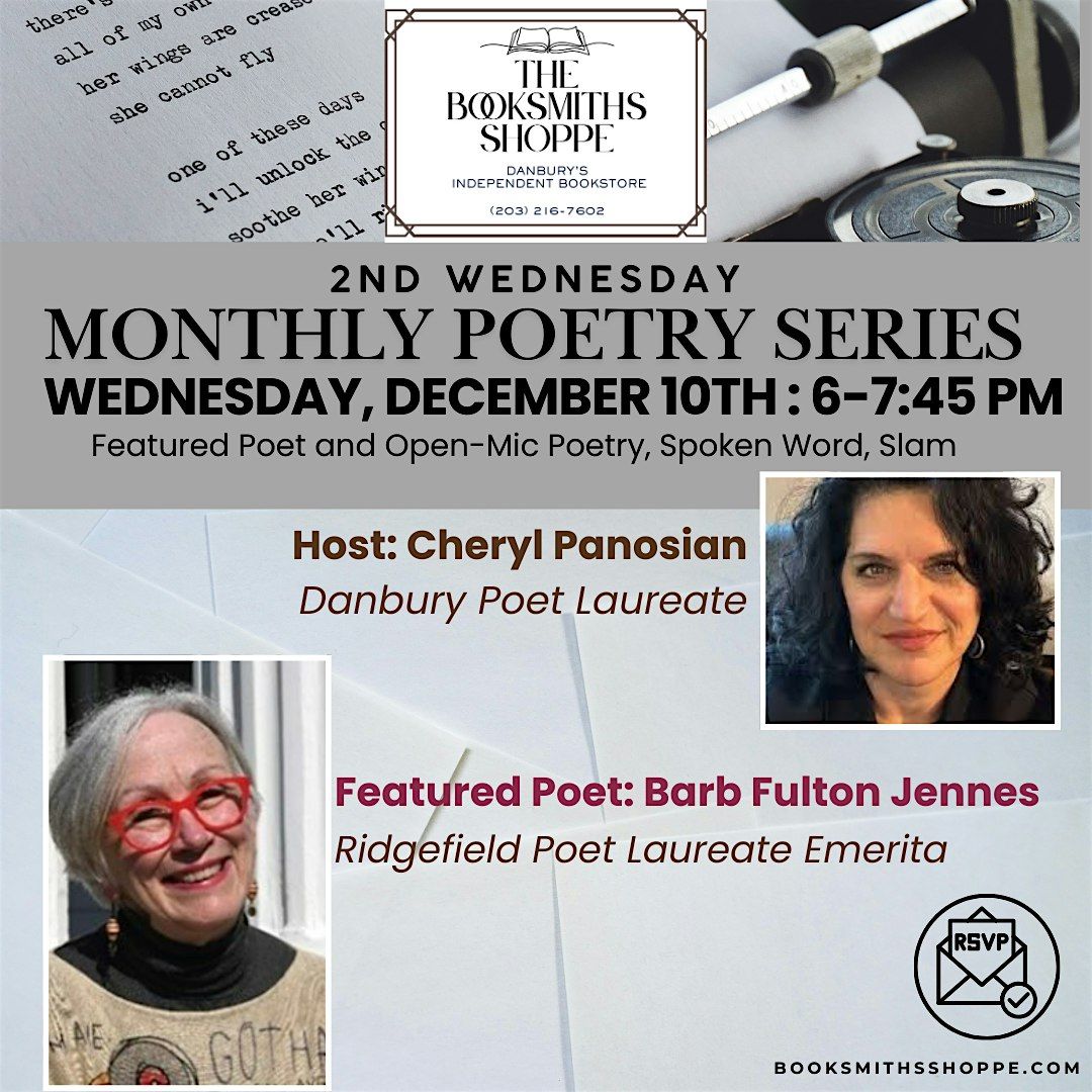2nd Wednesday Poetry Series: Laureates Cheryl Panosian Barb Fulton Jennes, 10 December | Event in Danbury