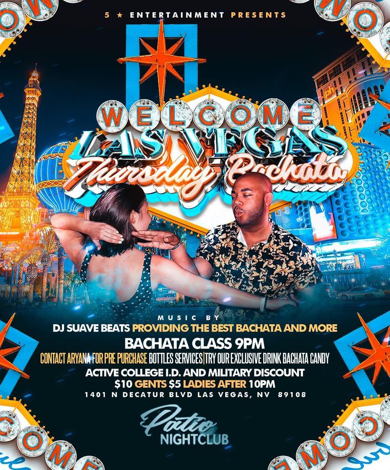 Las Vegas Bachata Thursday, Patio Blue Diamond, June 1 to