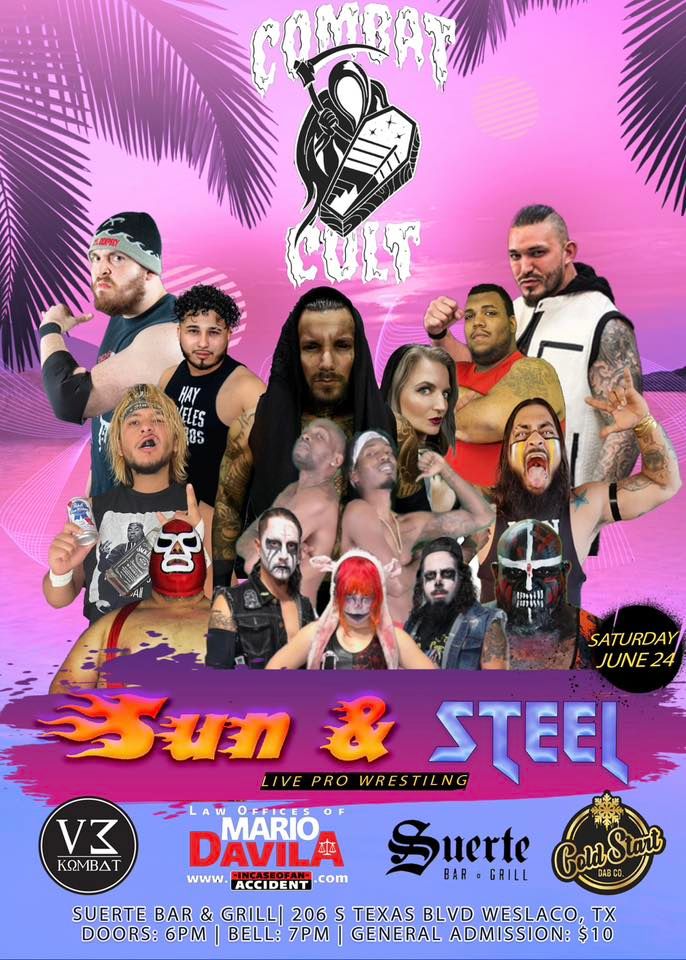 Combat Cult Sun & Steel, Suerte Bar & Grill on Texas, Weslaco, 24 June