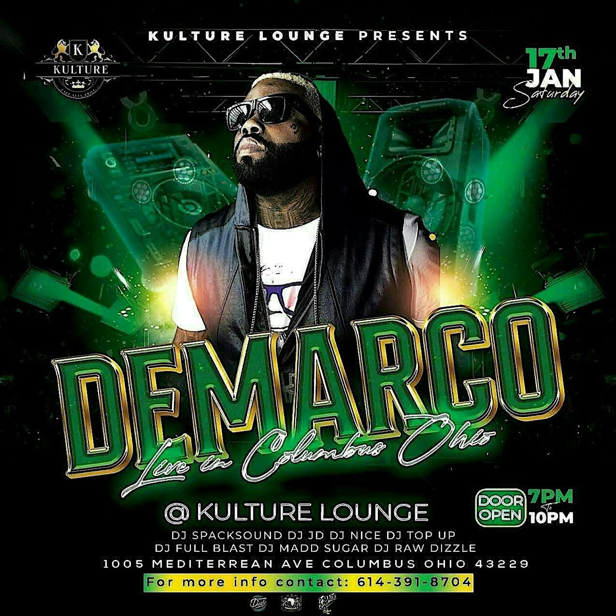 DEMARCO LIVE: SIGNATURE NIGHT AT KULTURE, 17 January | Event in Columbus | AllEvents
