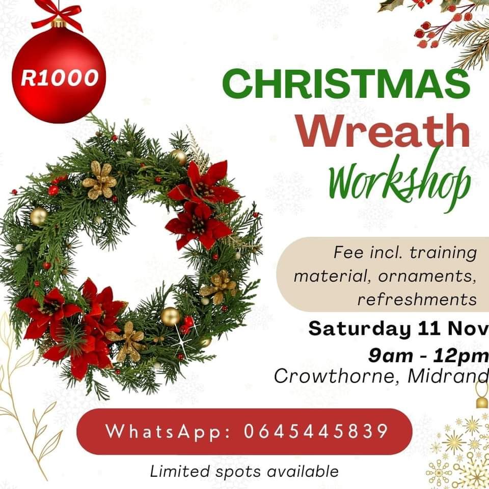 Christmas wreath Crowthorne, Midrand, November 11 2023