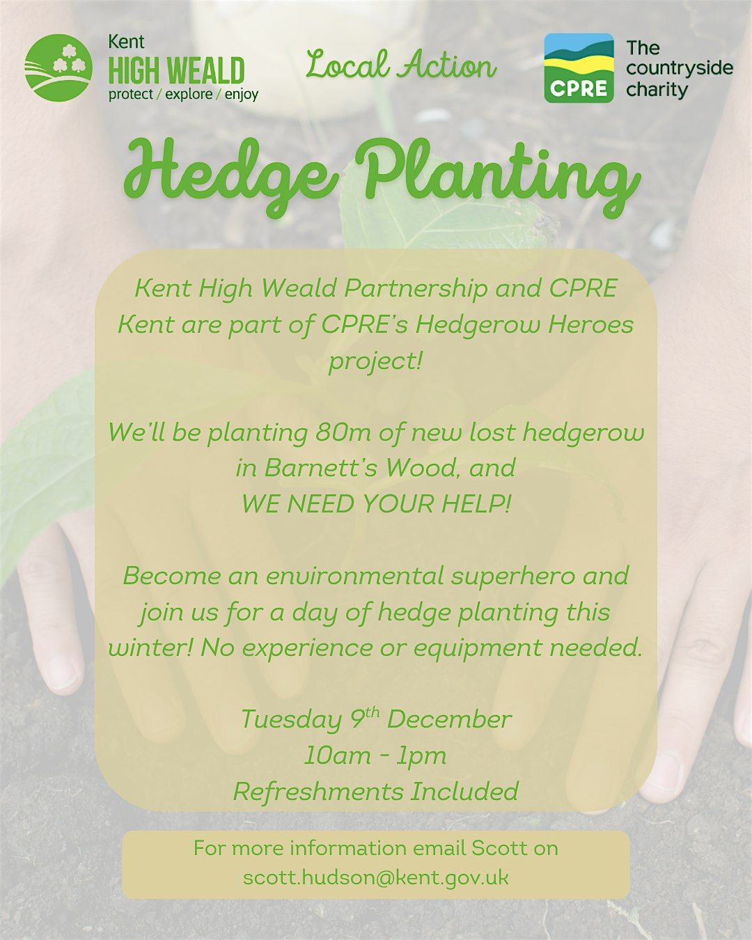 Hedgerow Heroes Planting at Barnett's Wood, 9 December | Event in Tunbridge Wells | AllEvents
