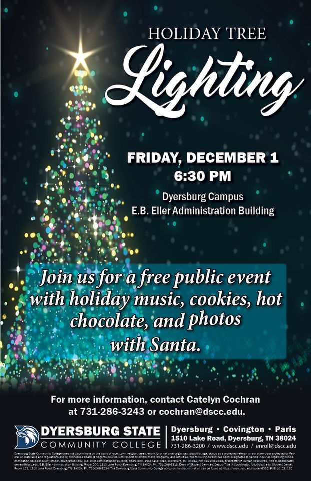 Holiday Tree Lighting Ceremony, Dyersburg State Community College
