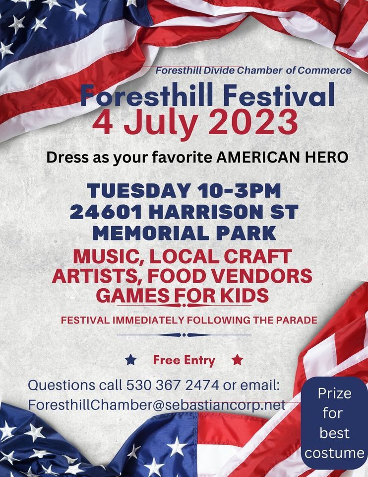 Foresthill 4th of July Festival 2023, Foresthill Veterans Memorial Hall