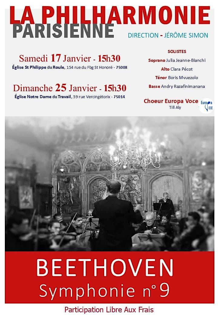 BEETHOVEN : Symphonie n°9  avec l' Hymne à la Joie, 25 January | Event in Paris | AllEvents