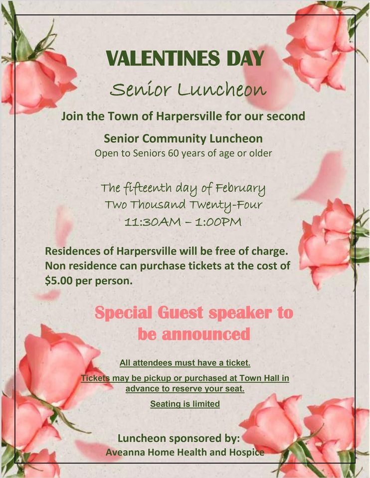 Harpersville Senior Community Luncheon , 39321 Highway 25, Harpersville