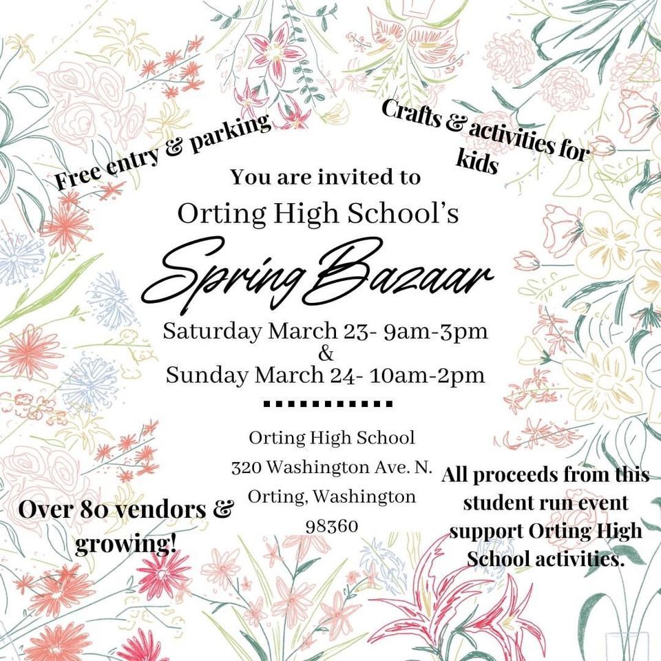 OHS Spring Bazaar, Orting High School Cardinals, 23 March to 24 March