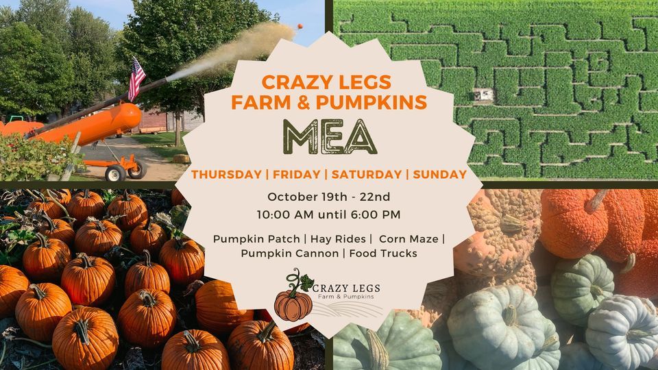 MEA Pumpkins Hayrides Corn Maze Farmington, Crazy Legs Farm