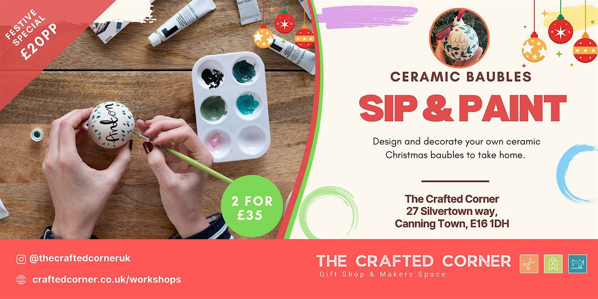 Sip & Paint: Ceramic Bauble Painting | Event in London | AllEvents