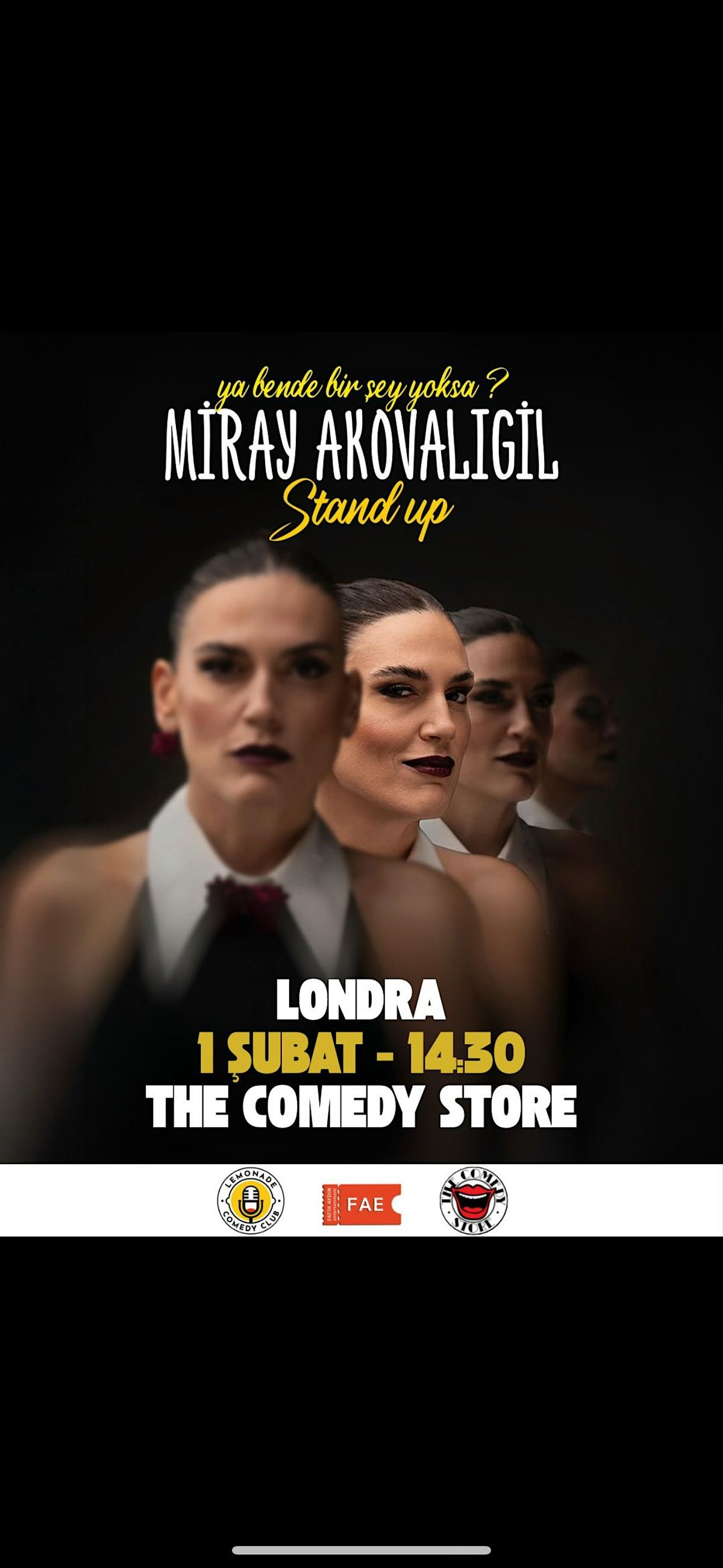 Miray Akovalıgil LONDRA  – “Ya bende bir şey yoksa?” Stand-Up Show, 1 February | Event in London | AllEvents