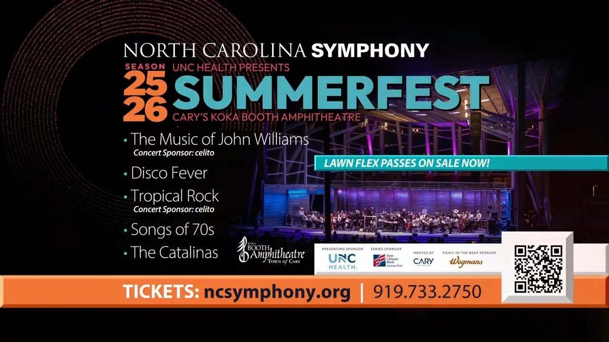 North Carolina Symphony - Tropical Rock For 5 O'clock ... Somewhere at Koka Booth Amphitheatre at Regency Park, 14 June