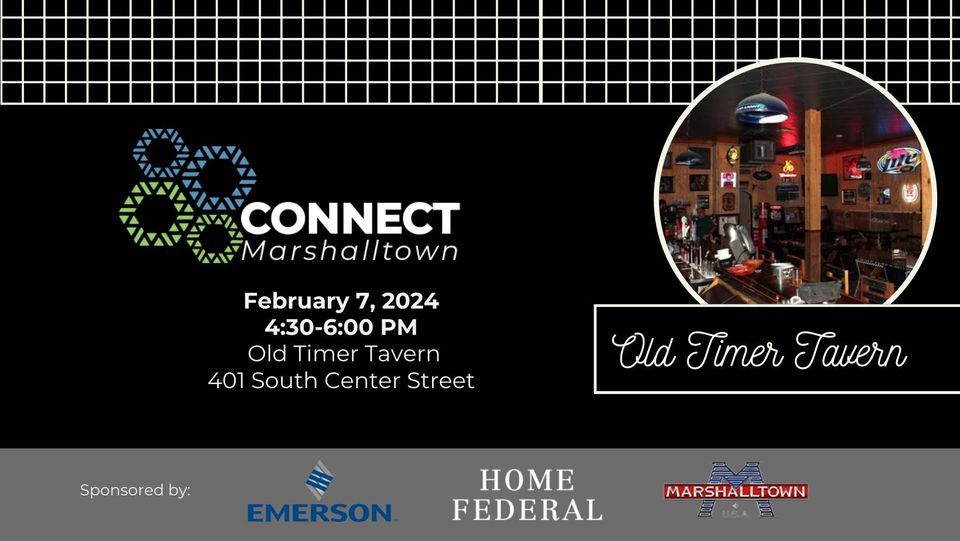 Connect Marshalltown Social Gathering, Old Timer Tavern, Marshalltown