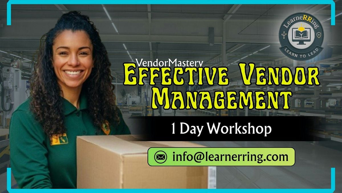 Effective Vendor Management 1-Day Workshop|Edison, NJ | Event in Edison | AllEvents