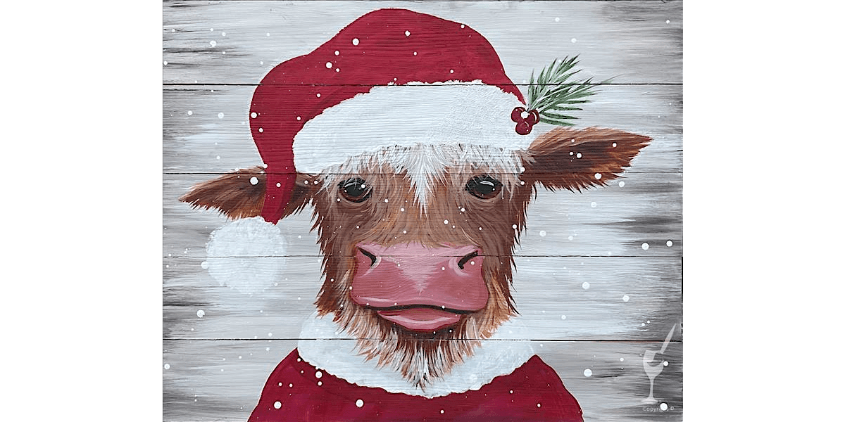 Santa's Sweet Little Helper Says Moo - Paint and Sip in Denver | Classpop!™, 21 December | Event in Denver