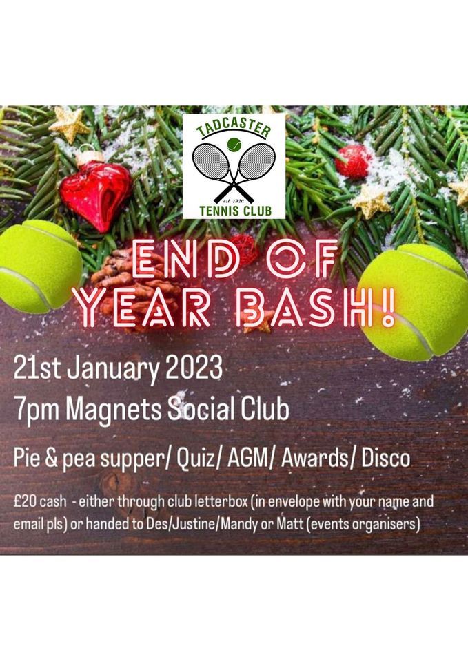 TTC END OF YEAR BASH!, Tadcaster Sports & Social Club, Selby
