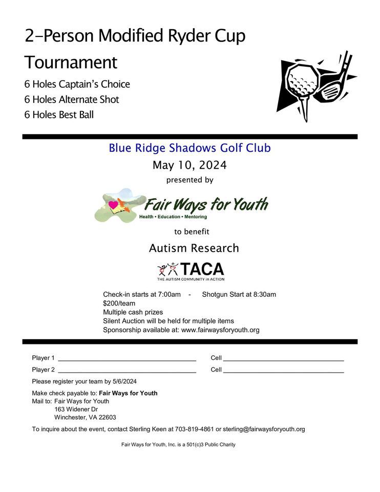 Fair Ways for Youth: 2-Person Modified Ryder Cup Tournament, 456 ...