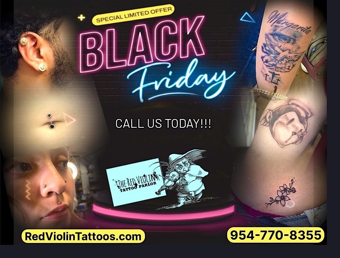 Black Friday Tattoo and Piercing  Special, 4 January | Event in Pompano Beach | AllEvents