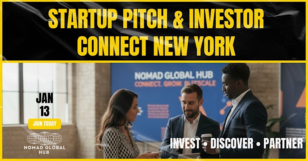 Startup Pitch & Investor Connect — New York, Manhattan, 13 January | Event in New York | AllEvents