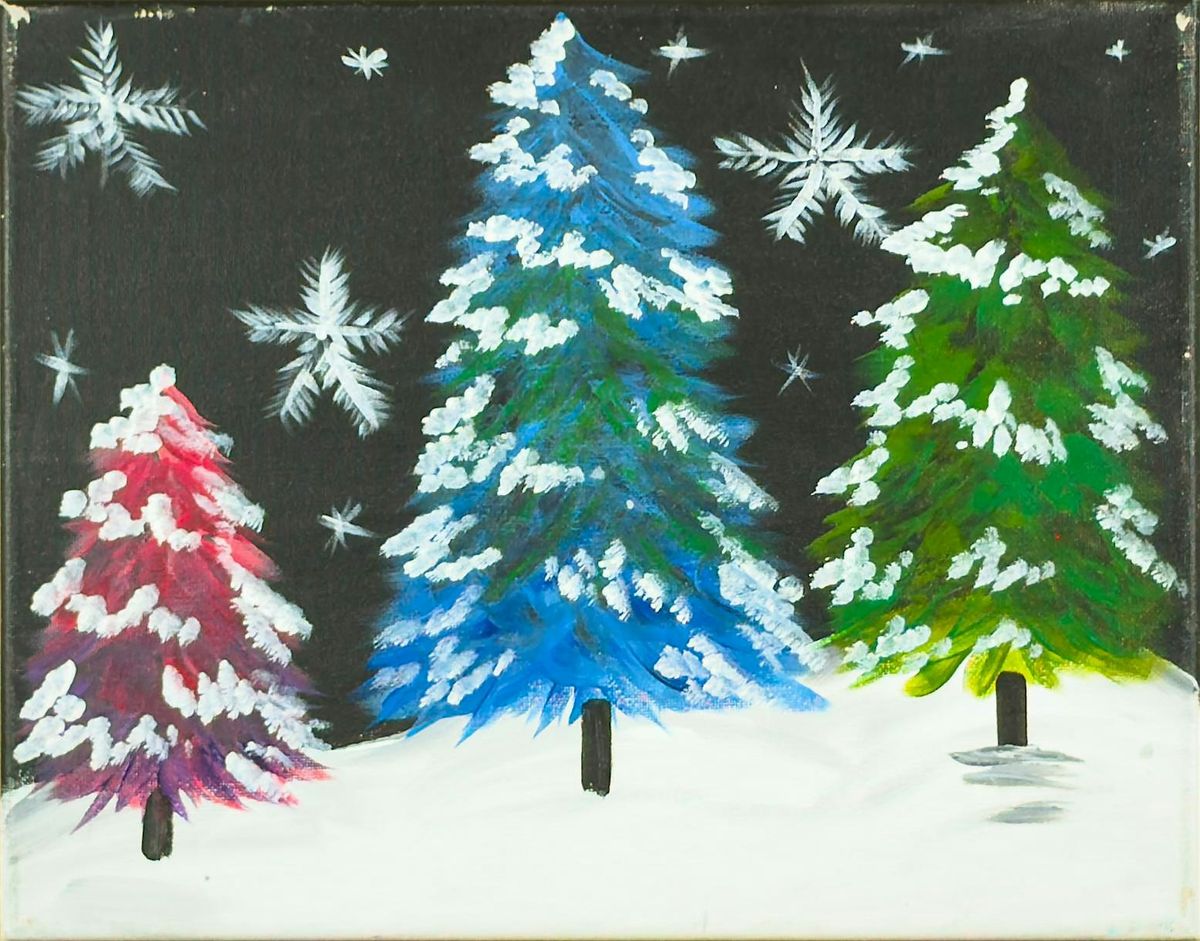 Toledo Paint & Sip Party – Frosted Evergreen Trio, 13 December | Event in Toledo | AllEvents