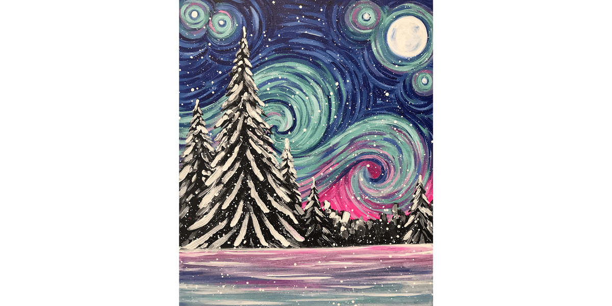 Starry Night in Winter - Paint and Sip in Orange County | Classpop!™, 2 January | Event in Rancho Santa Margarita