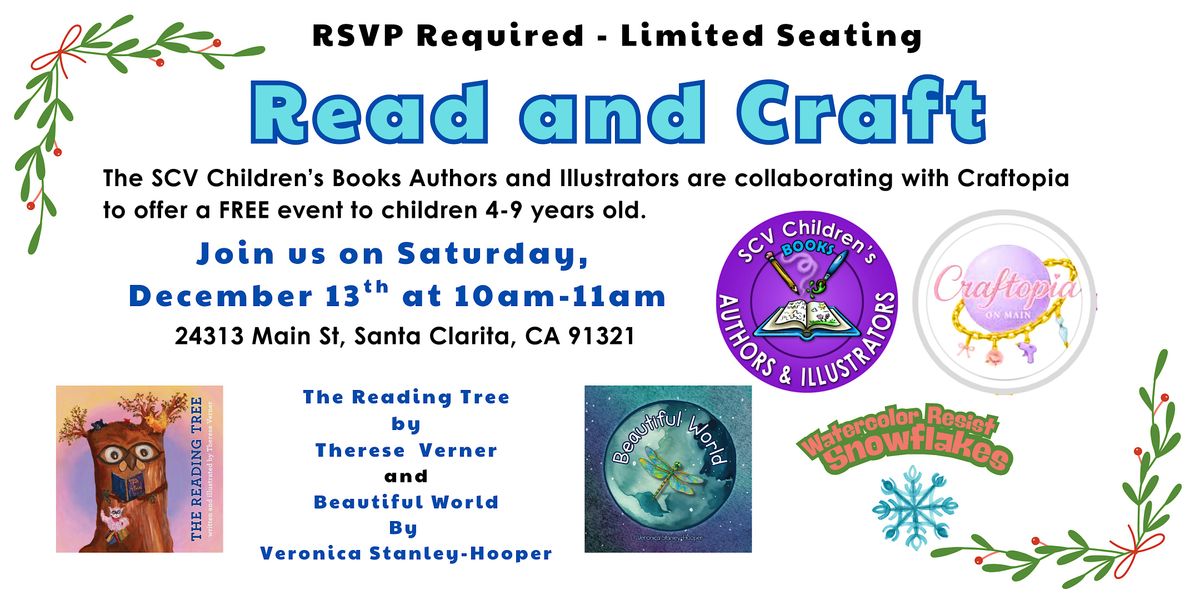 Giving Cheer SCV Children's Book Authors Read and Craft at Craftopia Dec 13, 13 December | Event in Santa Clarita