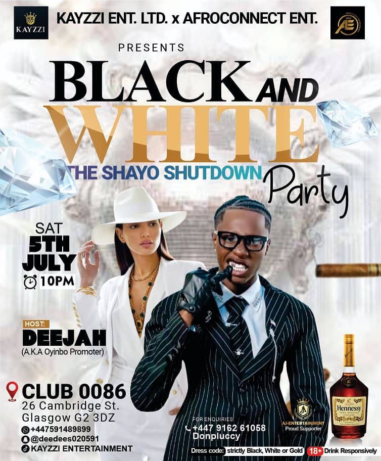 Black and White The Shayo Shutdown, 5 July | Event in Glasgow | AllEvents