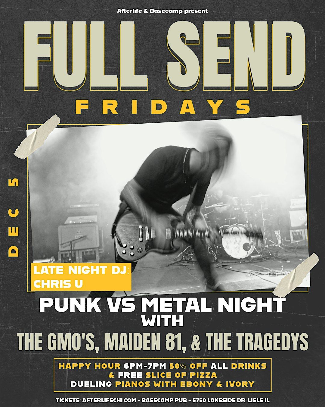 Full send Fridays: The GMOs, Maiden 81, The Tragedys, Chris U, 5 December | Event in Lisle | AllEvents