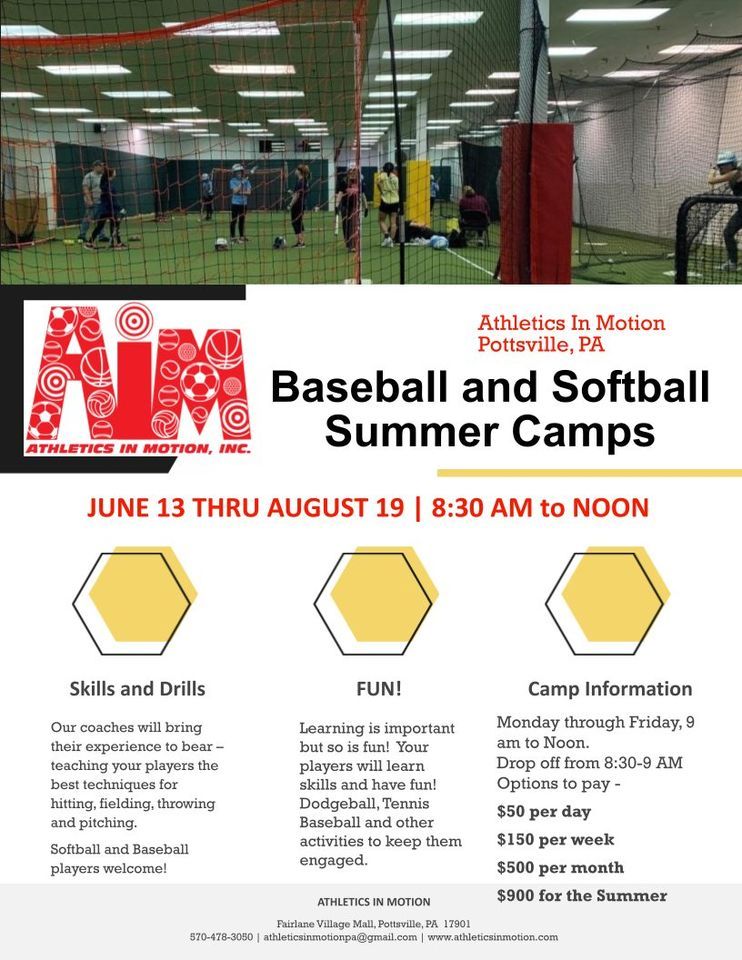 AIM BASEBALL AND SOFTBALL SUMMER CAMP, Athletics In Motion, Inc