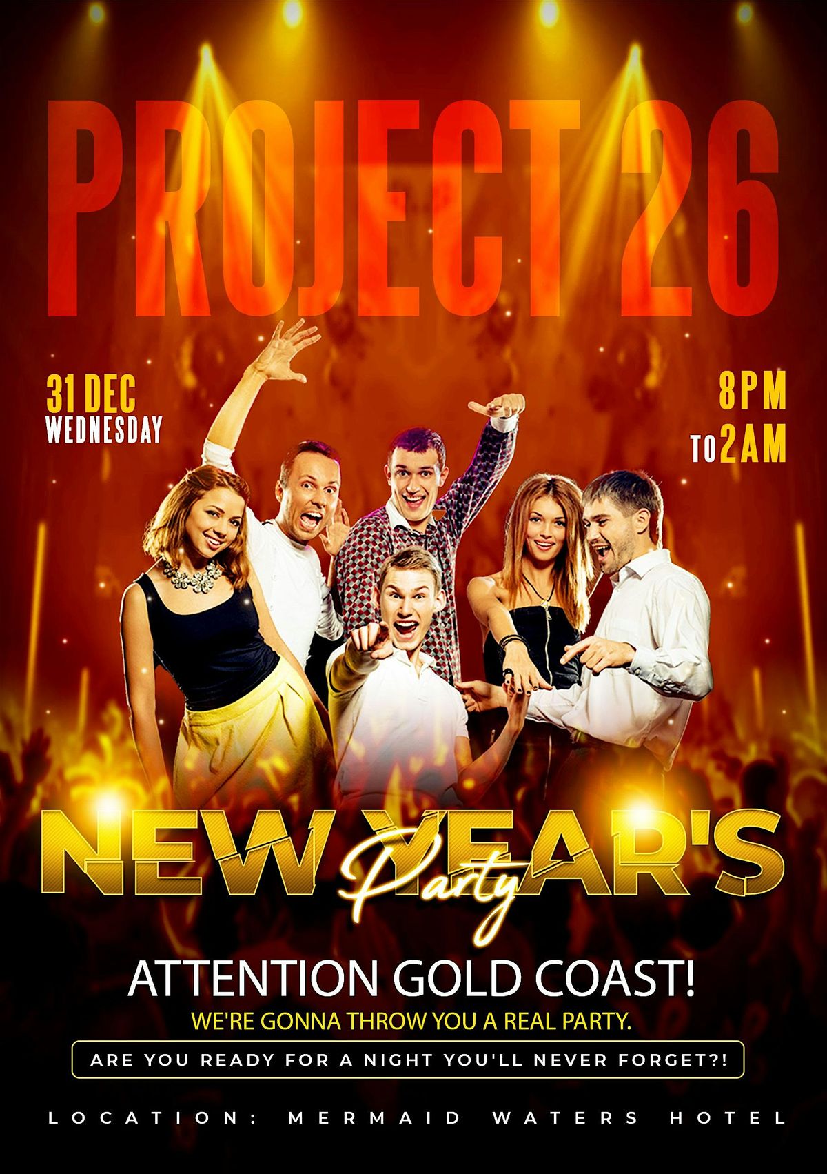Project 26 New Year's Party, 31 December | Event in Mermaid Waters | AllEvents