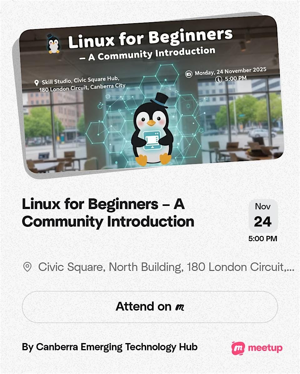 Linux for Beginners – A Community Introduction, 10 December | Event in Canberra | AllEvents