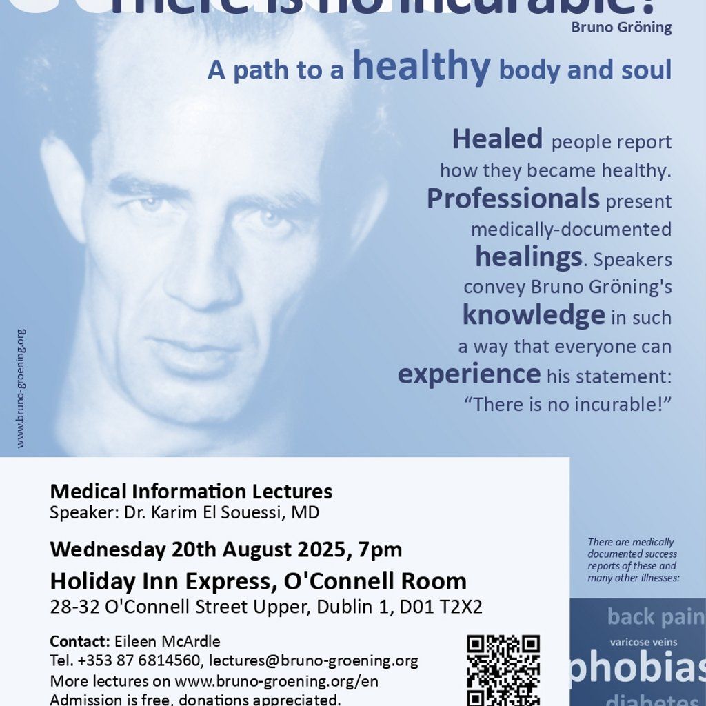 MEDICAL INFORMATION LECTURE A Path to a Healthy Body and Soul, 20 August | Event in Dublin | AllEvents