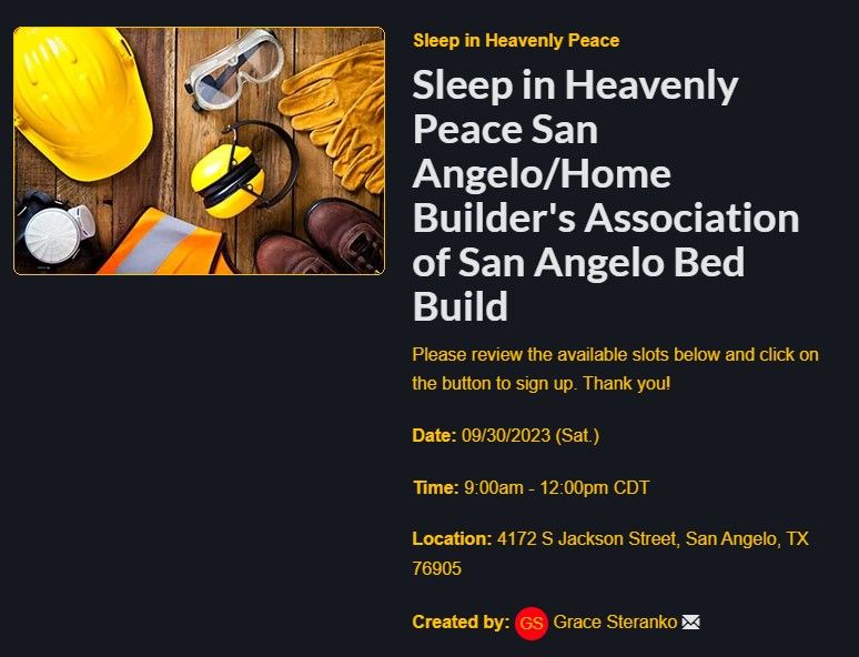 1st Bed Building Day with the "Sleep in Heavenly Peace" organization