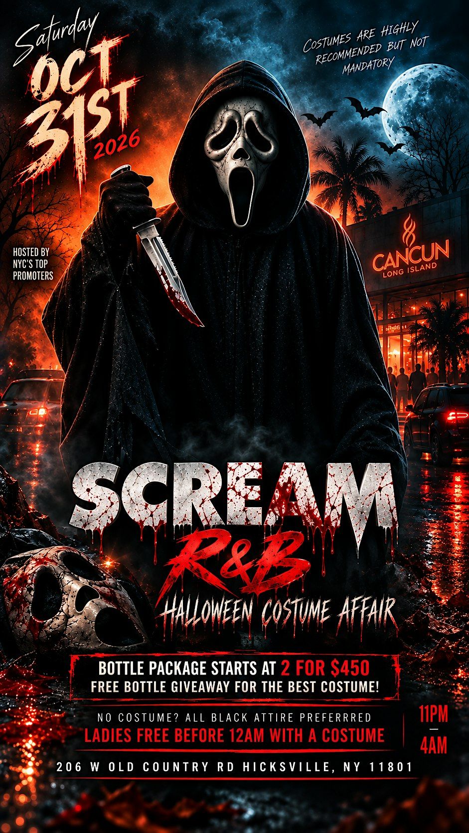 SCREAM R&B HALLOWEEN COSTUME AFFAIR, Cancun Long Island, Hicksville, 31 ...