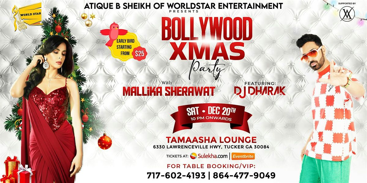 Bollywood Xmas Party in Atlanta, Feat DJ. Dharak and Mallika Sherawat, 20 December | Event in Tucker | AllEvents