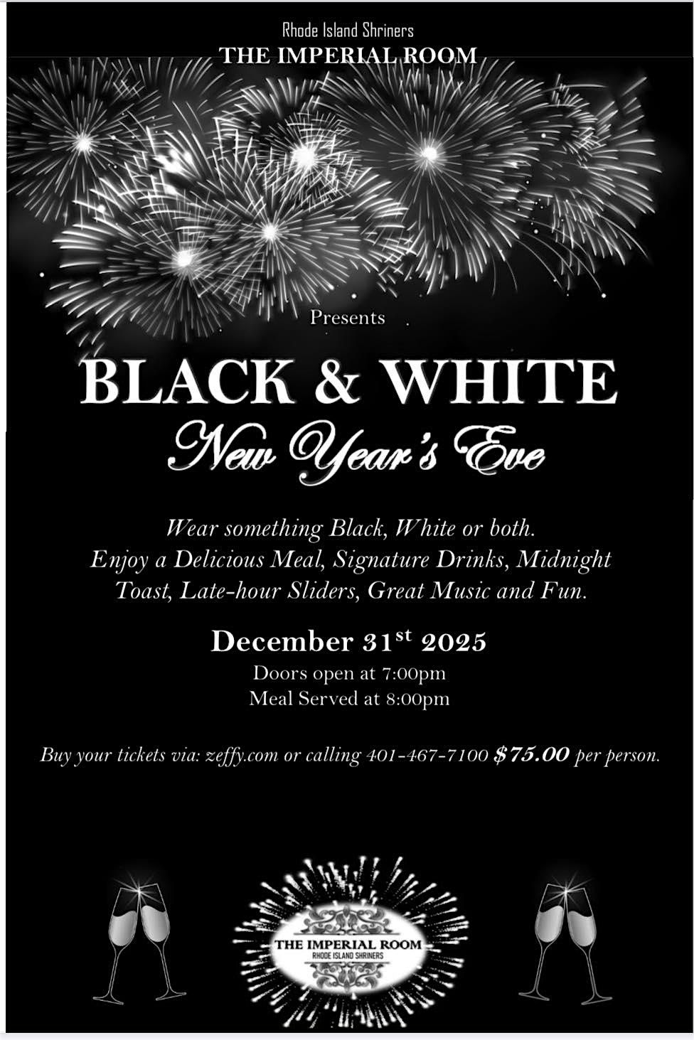 Rhode Island Shriners Presents Black & White New Year's Eve, 31 December | Event in Cranston | AllEvents