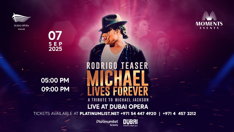 Michael Lives Forever by Rodrigo Teaser - A Tribute to Michael Jackson in Dubai Opera, 7 September | AllEvents