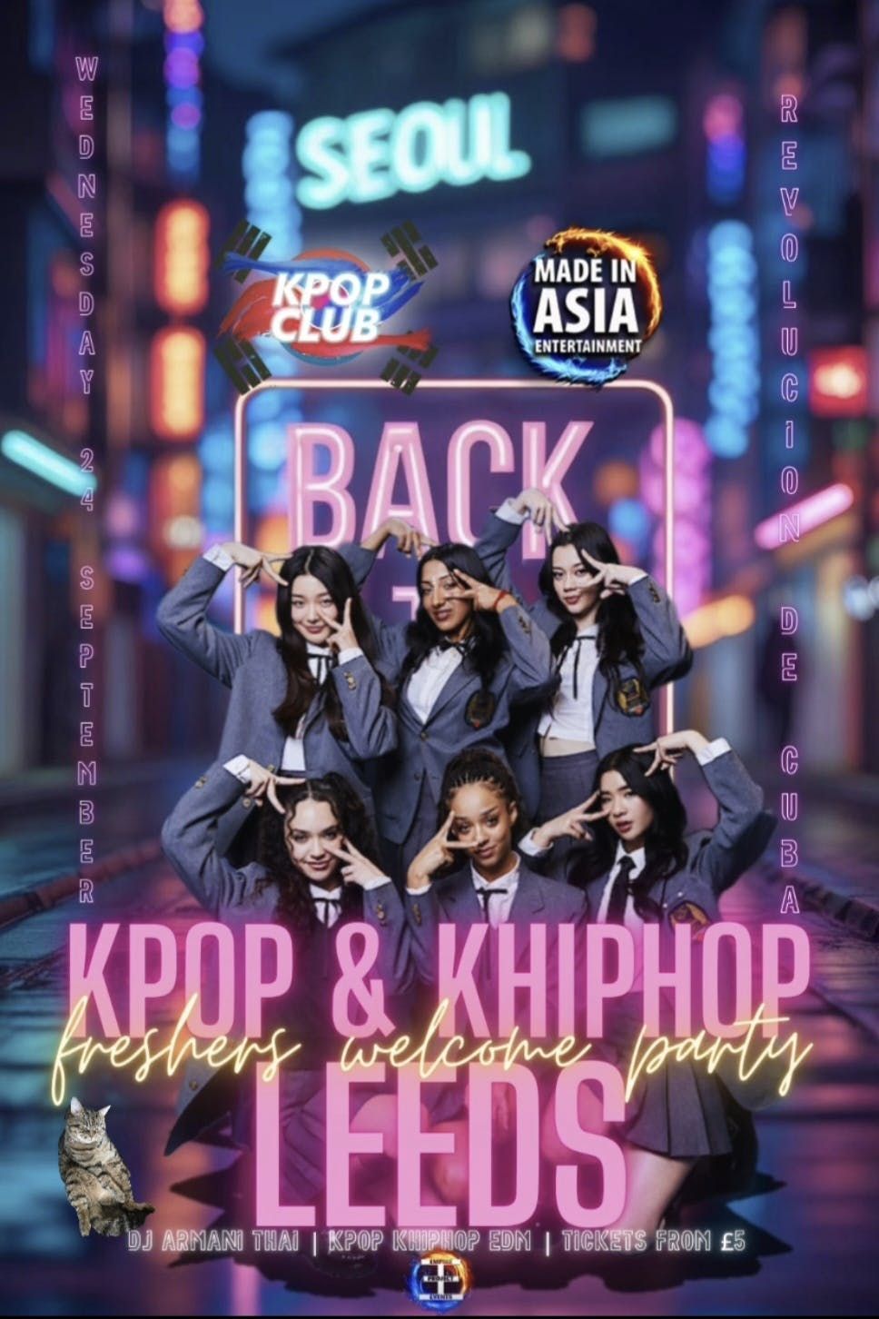 LEEDS Freshers KPop Party x Made In Asia Oriental Club Night: Back To School Rave with DJ Armani Thai | Kpop KHipHop EDM | £5 Tickets for Soc Members | 24/9/25, 24 September