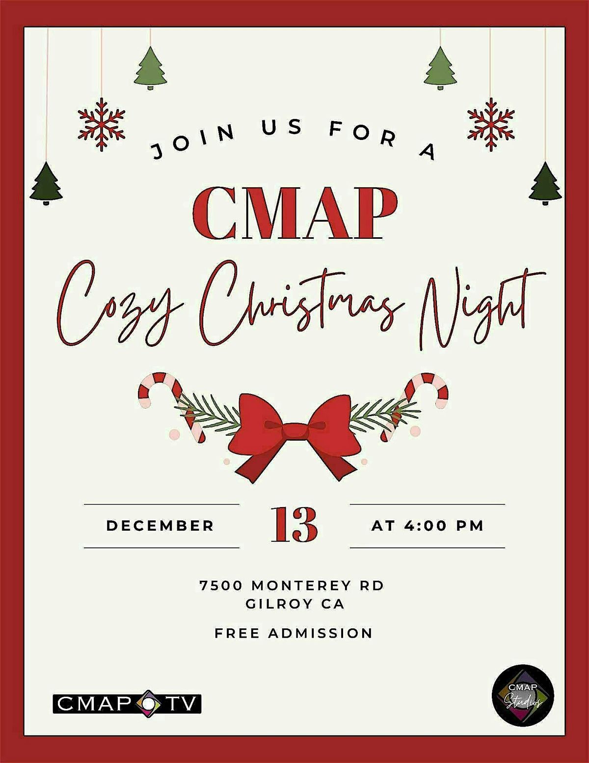 CMAP Cozy Christmas Night, 13 December | Event in Gilroy | AllEvents