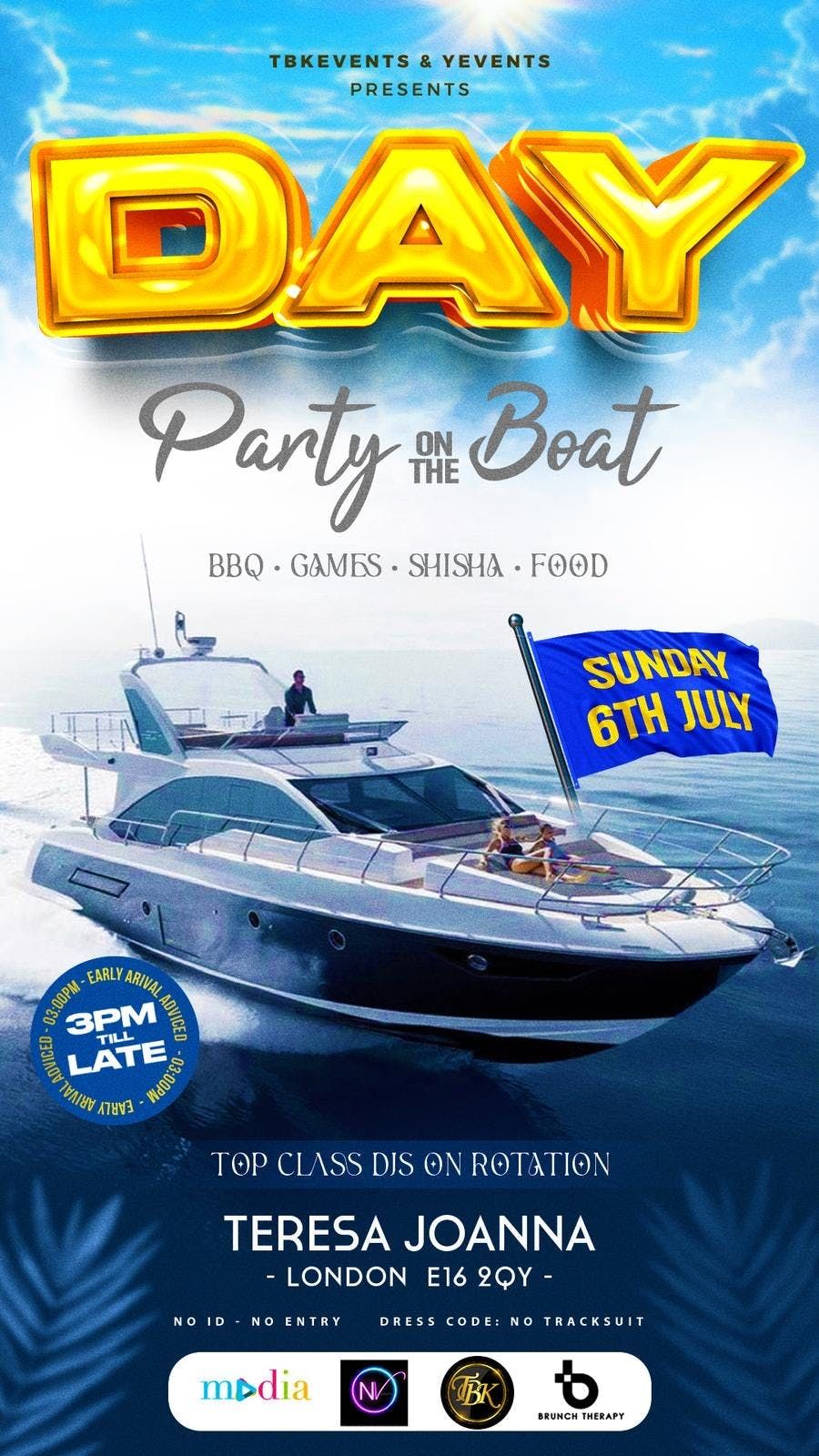 PARTY ON THE BOAT, 6 July | Event in Barking | AllEvents