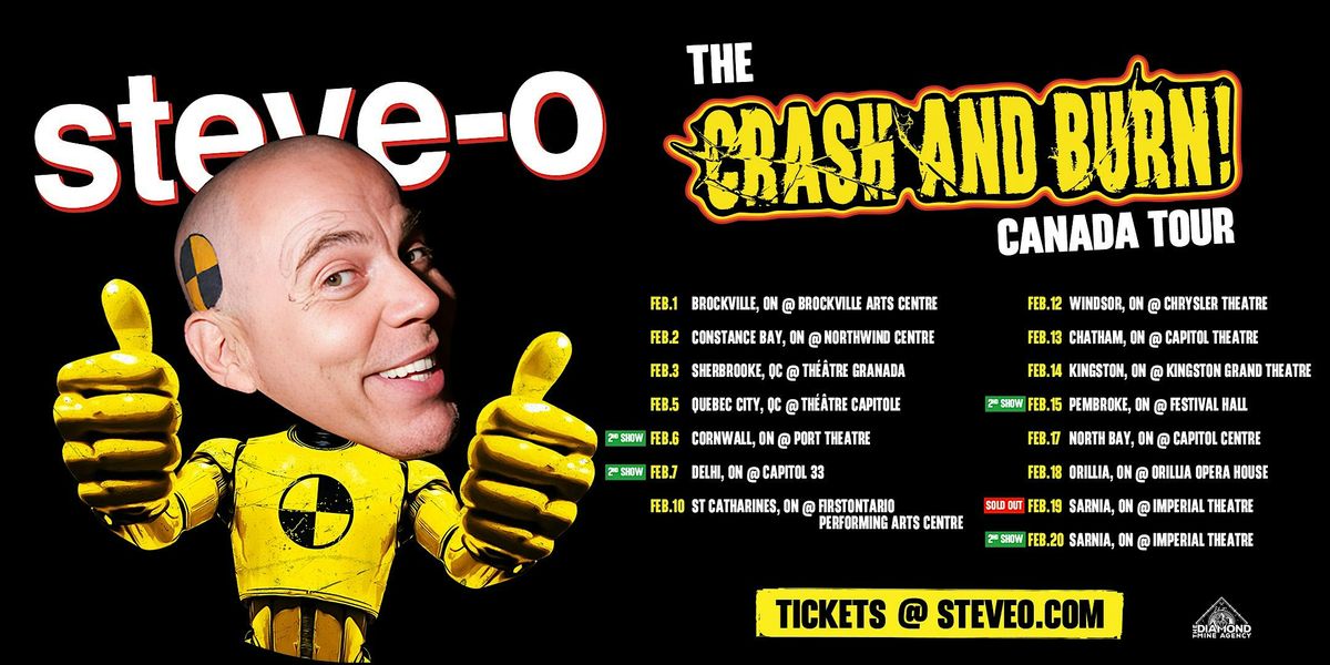 Steve-O Crash & Burn Tour Constance Bay ON, 2 February | Event in Woodlawn | AllEvents