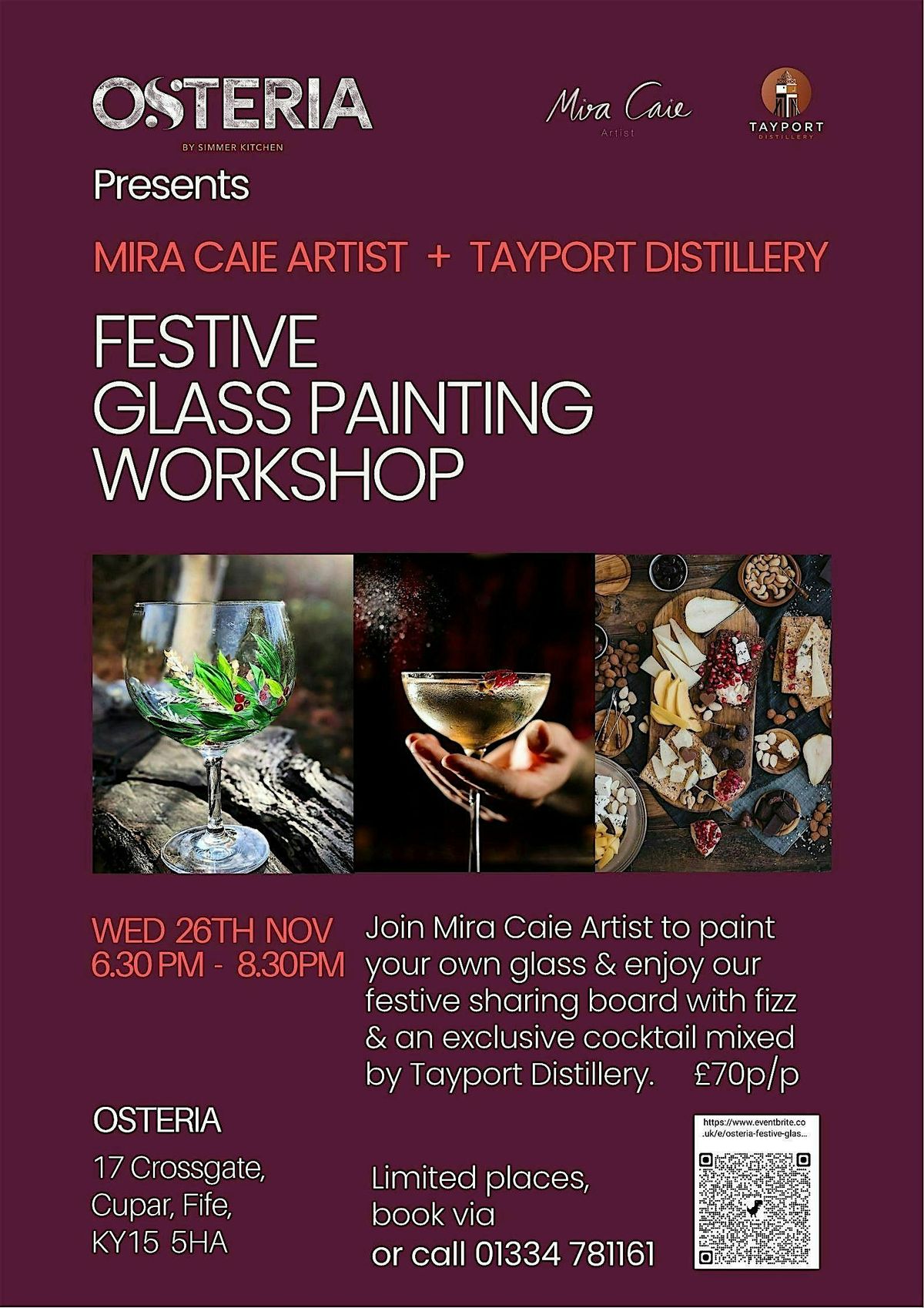 Osteria - Festive Glass Painting Workshop | Event in Cupar | AllEvents