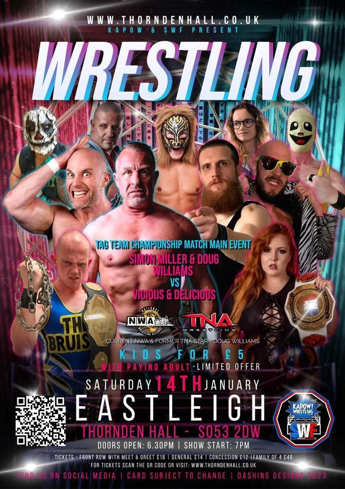 Live wrestling back in Eastleigh, Thornden Hall, Winchester, January 14