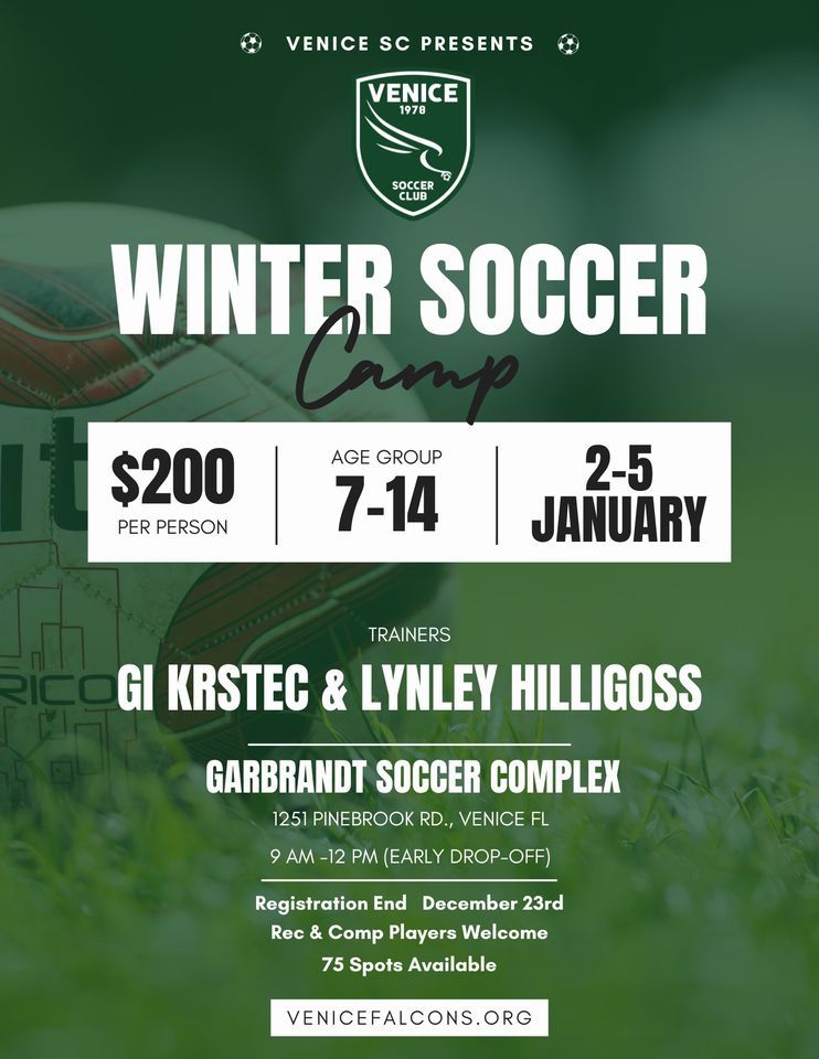 Winter Soccer Camp 24, 1251 Pinebrook Rd, Venice, FL 34285, United
