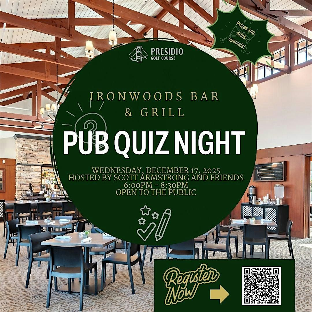 December Pub Quiz at Presidio Golf Course, 17 December | Event in San Francisco | AllEvents