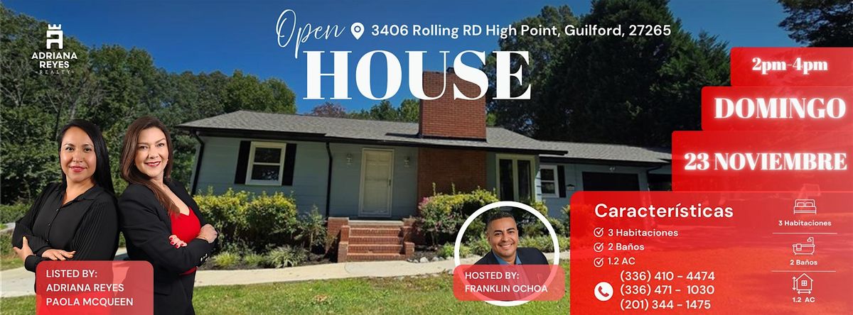 ✨OPEN HOUSE 3406 Rolling RD, High Point, NC 27265✨, 23 November | Event in High Point | AllEvents