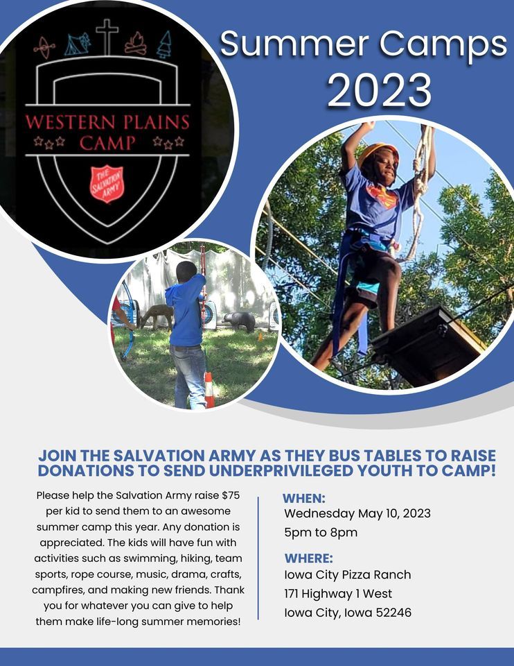 Salvation Army Camp Community Impact Night, Pizza Ranch (FunZone Arcade