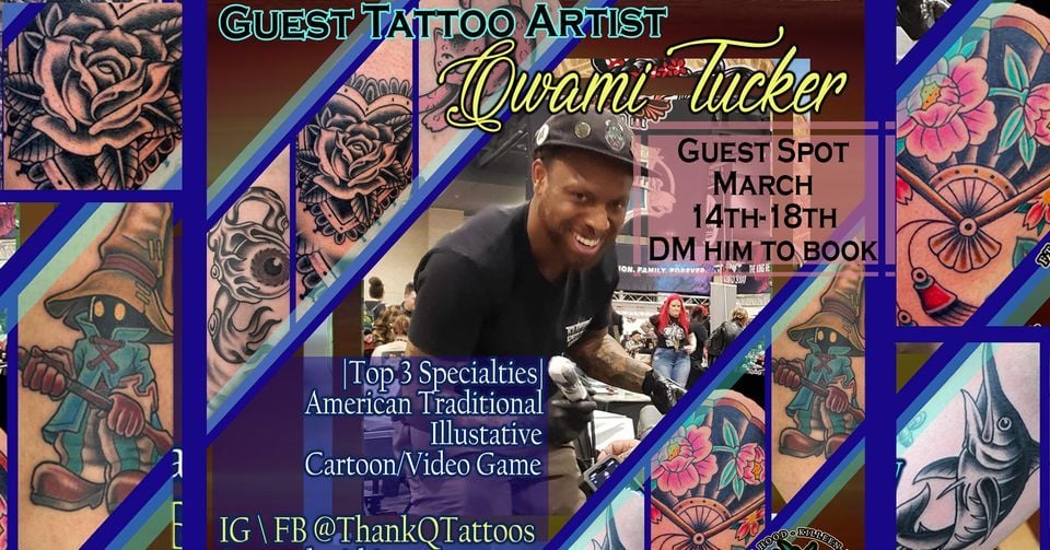 Best Tattoo Artist In Killeen Texas Guest Tattoo Artist Qwami Tucker Bangarang Tattooing Company March 14th