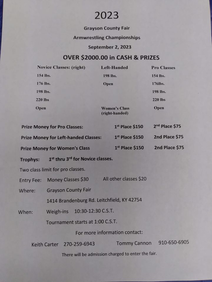 Grayson County Fair Arm Wrestling Championships, Grayson County